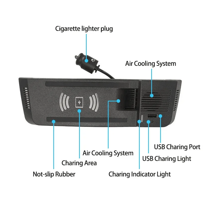 Car Fast Charging Mat wireless charger For Audi A4 B8 B9 A4 Allroad A5 S5 RS5 SQ5 Q5 Car Center Console Accessories Interior