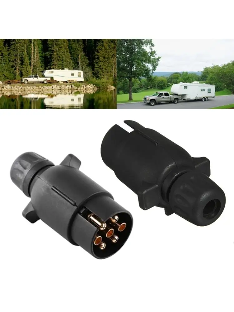 7-pinowy adapter do holowania Przyczepa Przyczepy Przyczepy Ciężarówka Hak holowniczy Europejski adapter wtyczki samochodowej 12V Wodoodporny konwerter gniazd elektrycznych — zdjęcie 2