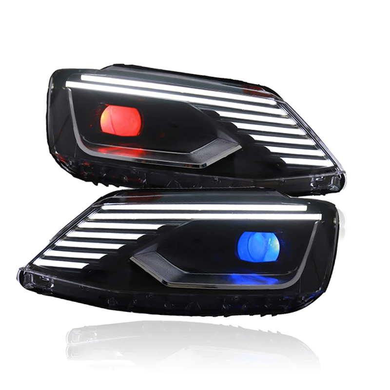 Для VW JETTA MK6 светодиодный фары Sagitar передняя лампа в сборе последовательный поток ДХО движущийся динамический сигнал поворота 2012-2018