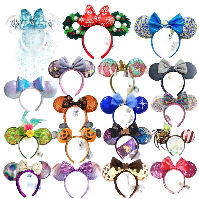 Disney Mickey Headband Christmas Tree Donut Headband Peter Pan Cosplay Hairband Disneyland Letter Headband Gift