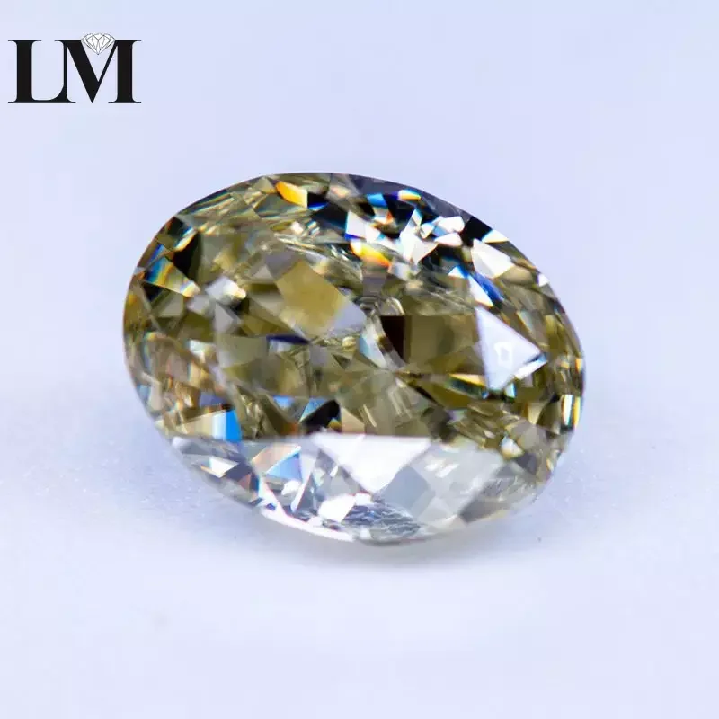 Moissanite Gemstone Brilliant Yellow Natural Color Oval Cut Lab Grown Diamond Advanced Jewelry Making Materials With GRA Report