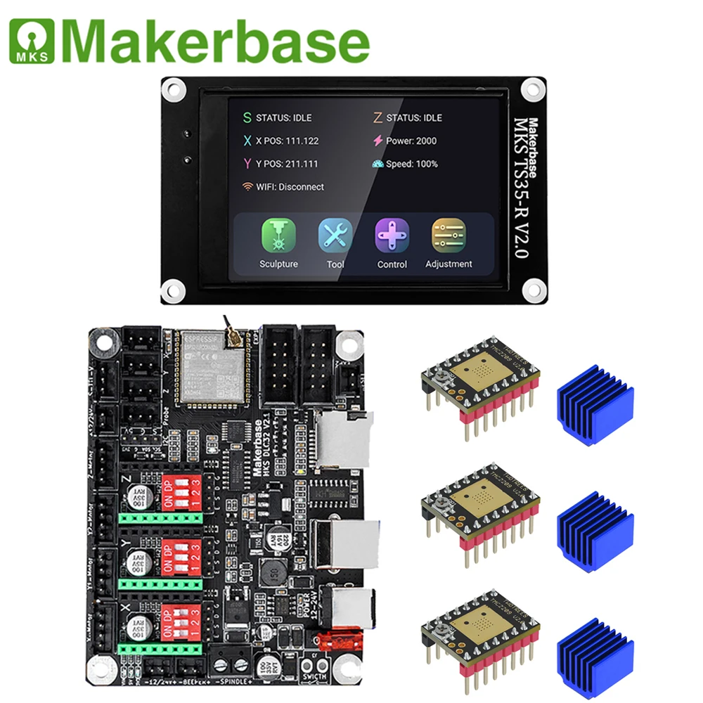 לוח בקרת Makerbase MKS DLC32 32 ביט לוח אם ESP32 WIFI TS24/TS35 מסך TMC2209 נהג עבור מכונת חריטה בלייזר CNC