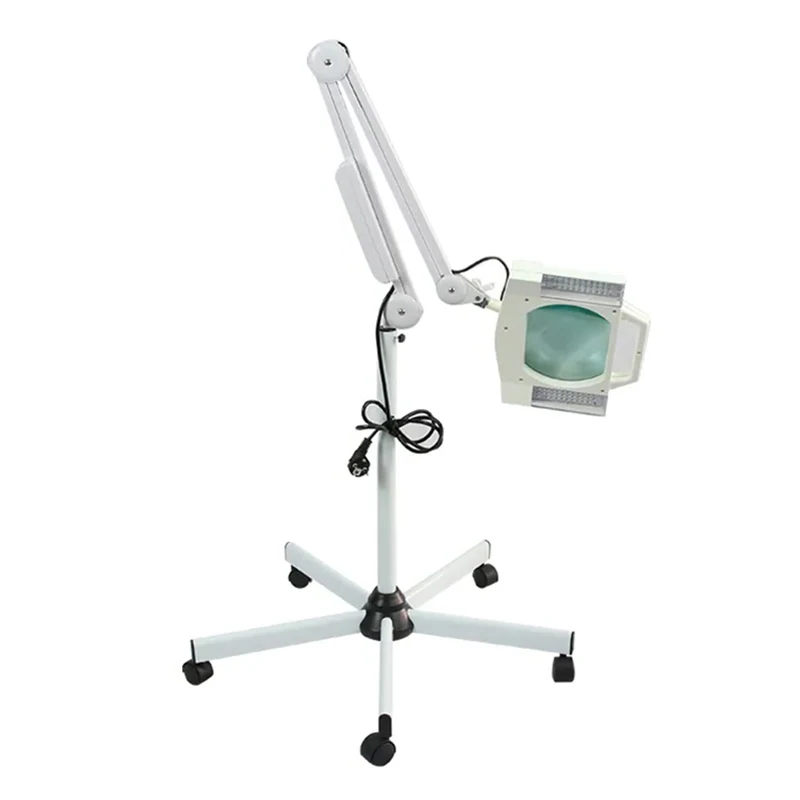 5X magnification - Floor-standing LED cold light magnifying mirror, for maintenance, skincare, adjustable beauty magnifying lamp