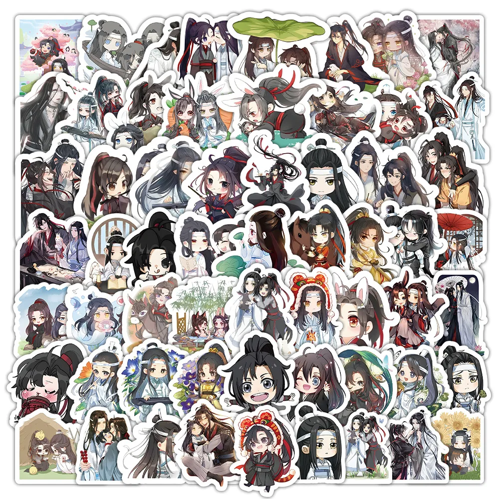 100Pcs/Pack Mo Dao Zu Shi Anime Stickers Wei Wuxian DIY Decals Sticker For Notebook Luggage Skateboard Phone Toy