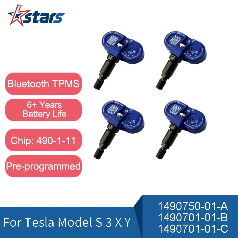 TPMS para Tesla Model 3 Y S X bluetooth sensor de monitoreo de presión de neumáticos medidor de neumáticos 1490701 -01-B 1490701 -01-C 1490750 -01-A