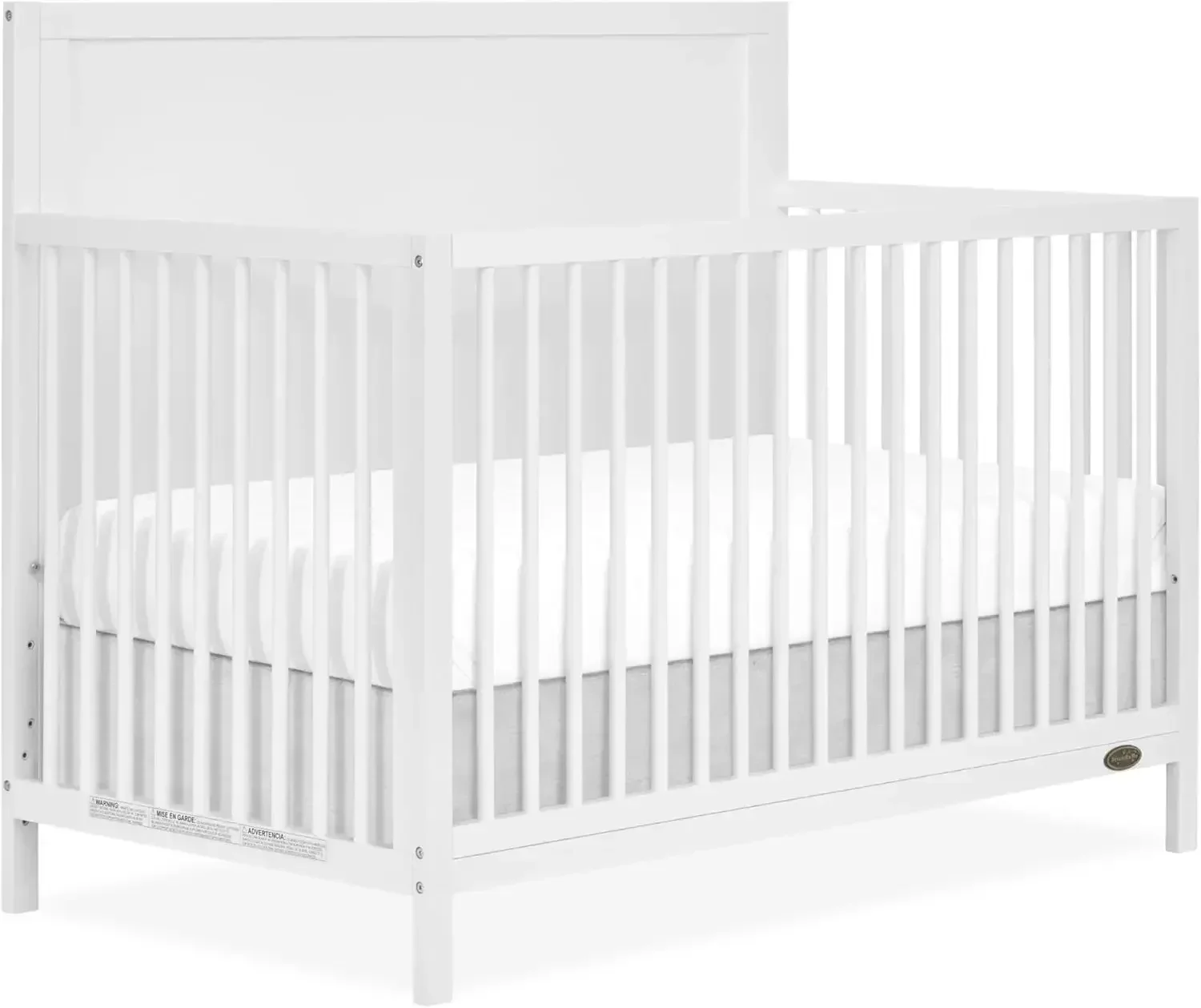 Evolur Dream On Me Dillian 5-in-1 Convertible Crib in White, JPMA & Greenguard Gold Certified, Crafted with New Zealand Pinewood