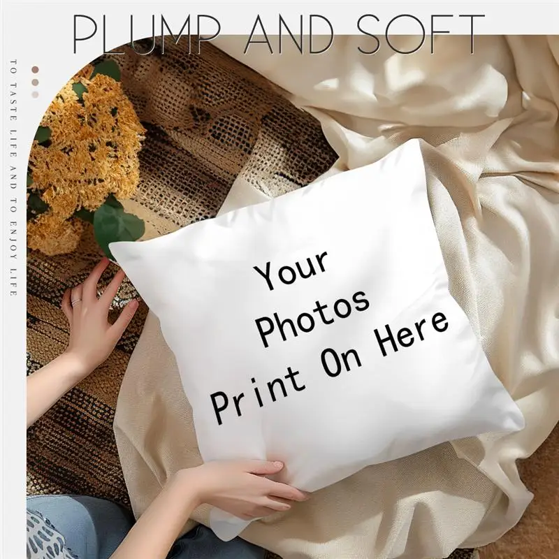 كيس وسادة مخصص شخصية مريحة المخدة مطبوعة التصميم الخاص بك شعار صورة النص وسائد ديكور المنزل الهدايا المنزلية