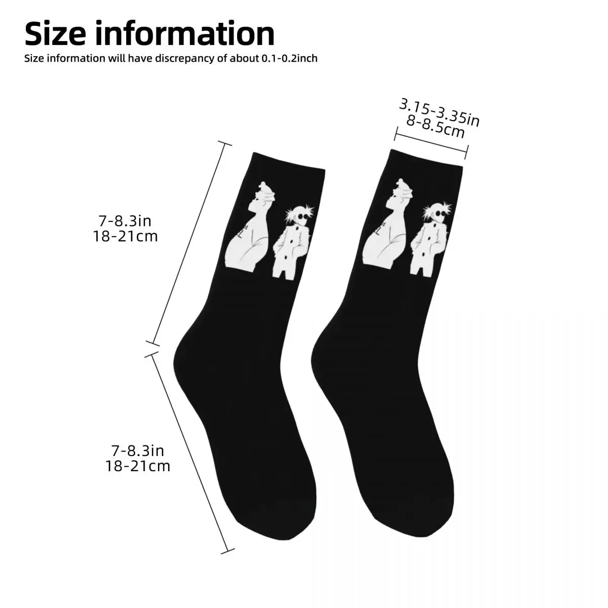 Cool Music Band Gorillaz Skateboard Unisex Socks,Hiking 3D Print Happy Socks Street Style Crazy Sock