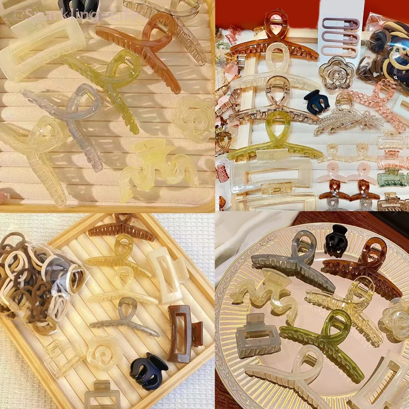 

8-110pcs Cute Set Hair Clip Headdress Plush Hair Ring Hairhoop Girls Ponytail Rubber Band Shark Clip Geometry Hair Claw Hair