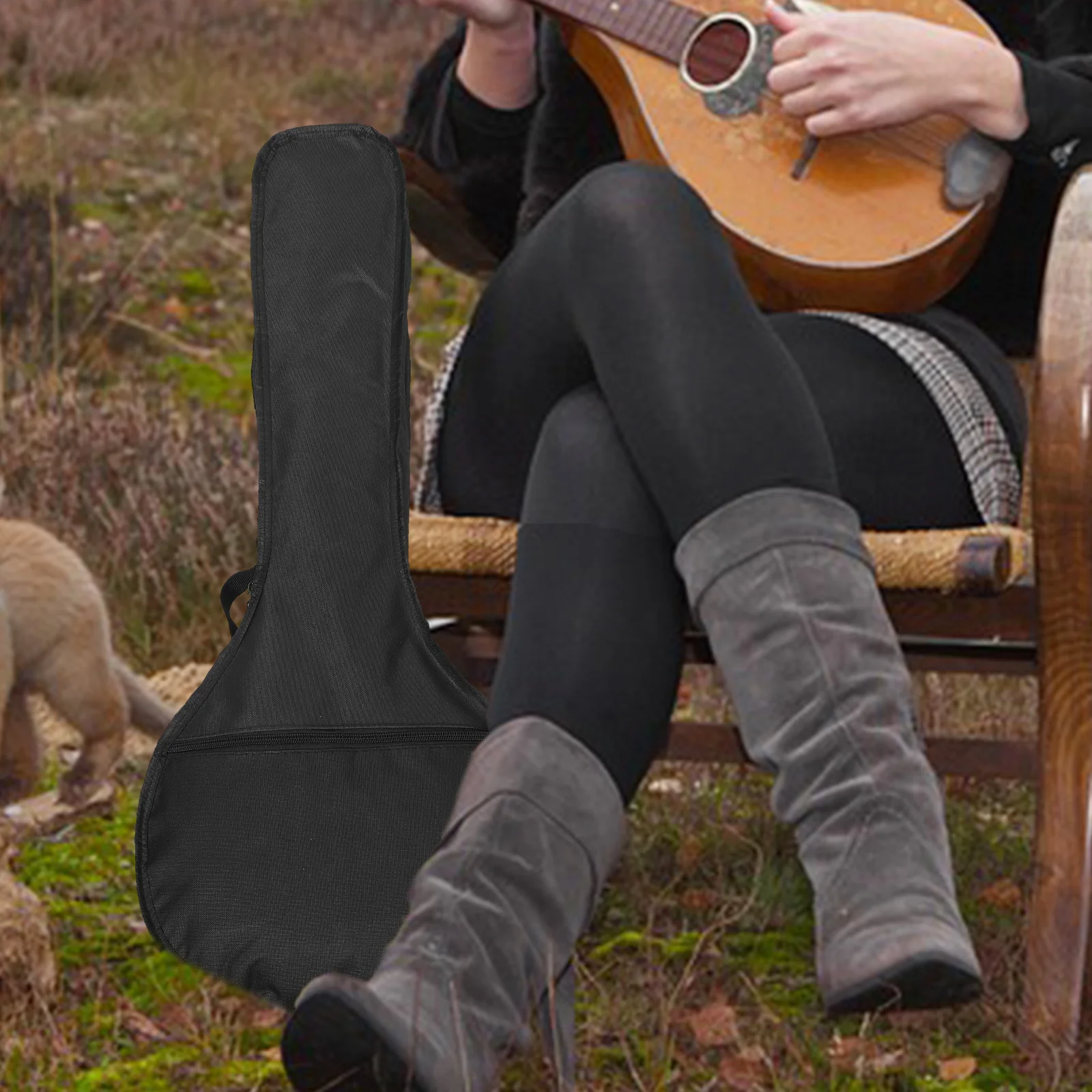 

Mandolin Bag Padded Oxford Cloth Carry Case With Backpack Straps Extra Pocket For Musical Instrument Lightweight Storage