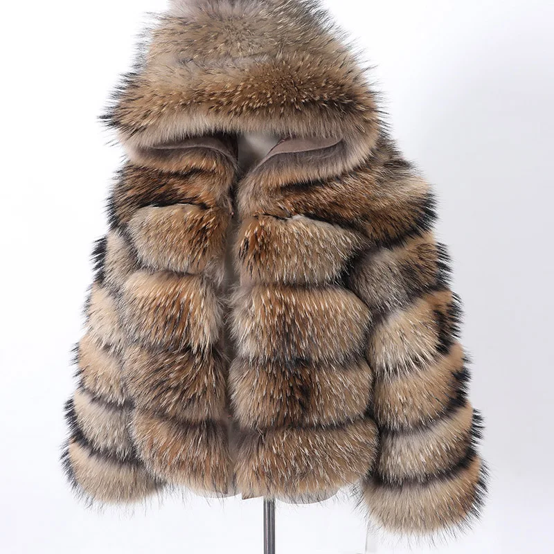 Maomaokong 2022 new Woman Natural Real fur coat Women's winter coats super hot Raccoon fur jacket Female clothing