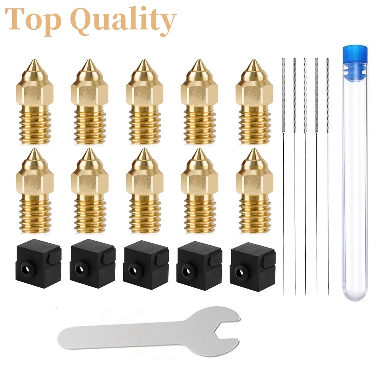 

Ender 3 V3 SE Nozzle Kit,10Pcs 0.4mm Nozzles, High-Speed Brass Nozzles M6 Hotend Extruder Nozzle for Ender 3 V3 SE 3D Printer