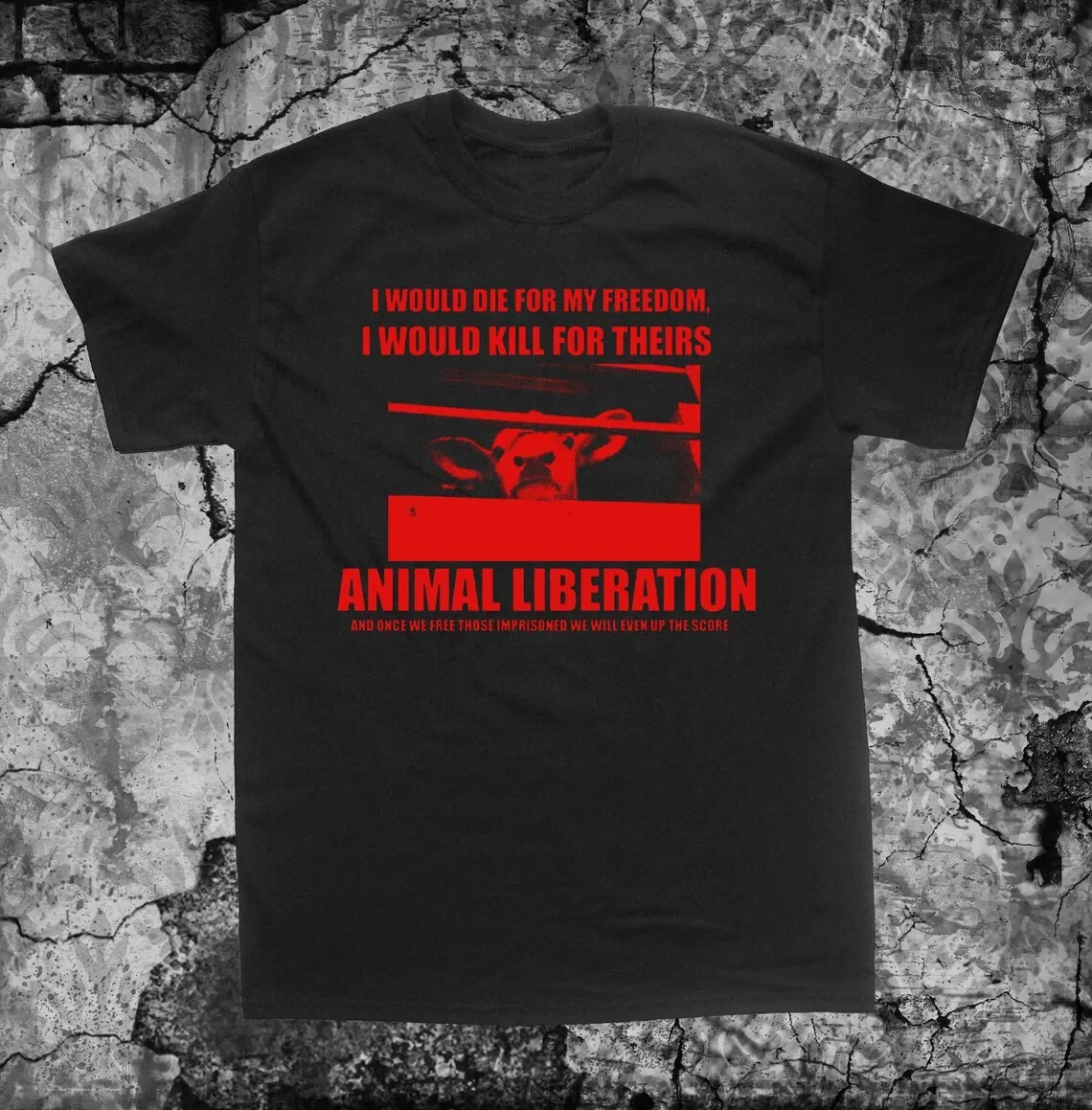 

Vegetarian Vegan T Shirt Crust Punk Anarcho Meat is Murder Animal Liberation Front ALF Animal Welfare 100% Cotton Plus Size Tops