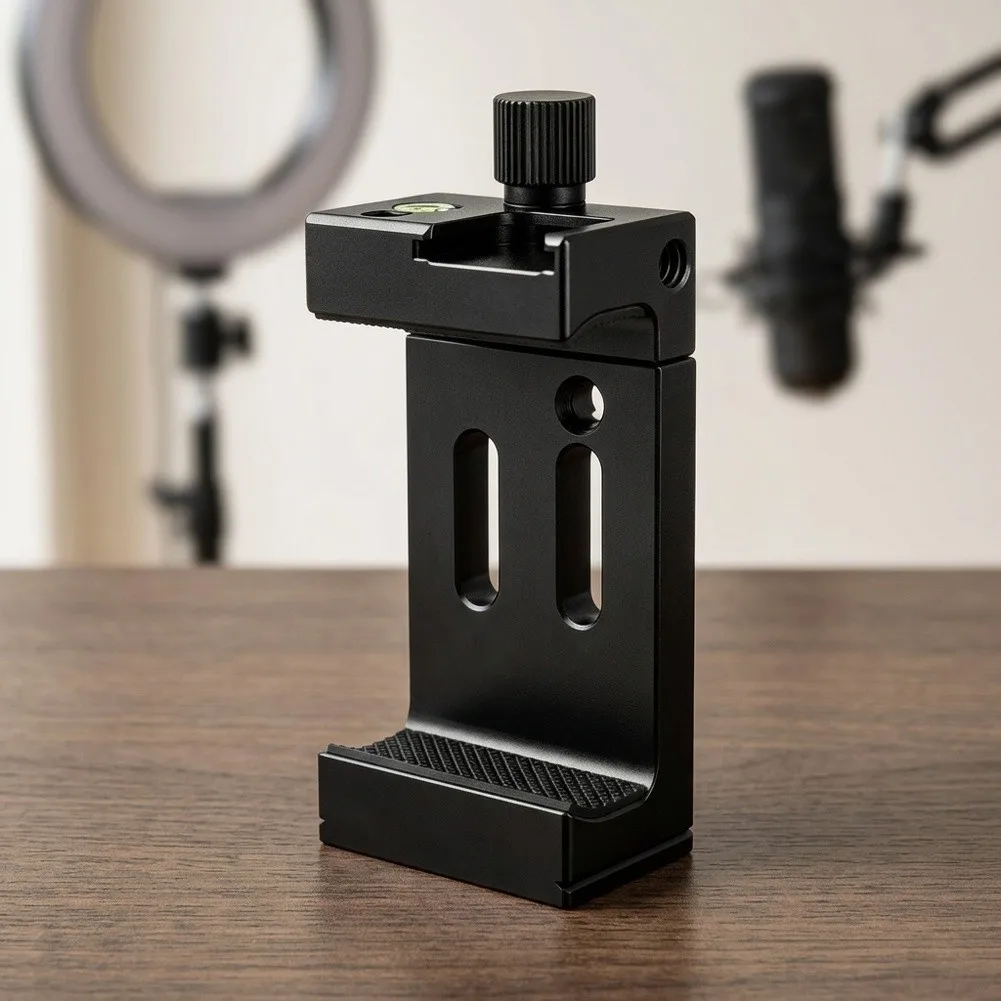 Phone Holder Clip With Cold Shoe Multi-Port Expansion Metal Frame Phone Holder For Live Streaming Mobilephone Accessories