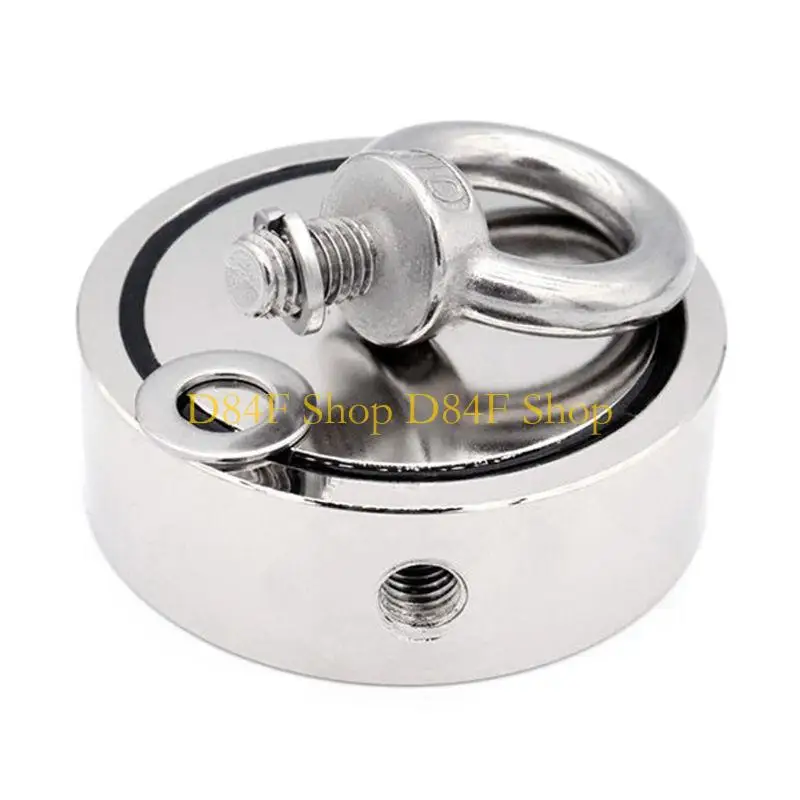 

D84F 120Kg Dual Sides Magnet Strong Neodymium Permanent Fishing Magnets with 20m Braided Rope for Salvage Seeker