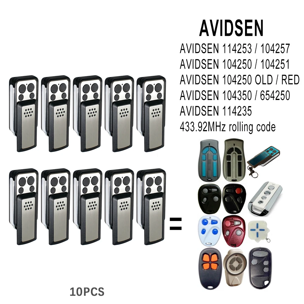 10-pieces-Emetteur-avidsen-114253-654250-104350-104257-104251-104250-104250-telecommande-de-porte-de-garage-red-43392-mhz-code-tournant
