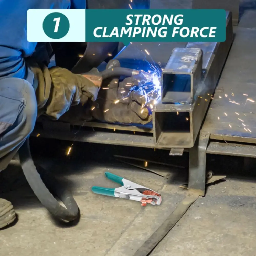 300A Capacity Welding Clamps Lightweight Design Strong Clamping Force Grounding Clamp Conductive Material