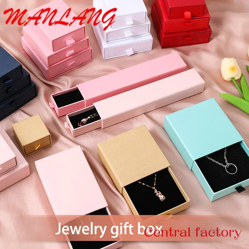 Custom  Custom Logo Cardboard Drawer Jewelry Packaging Box Gift Boxes Necklace Earring Bracelet Ring Jewelry Box