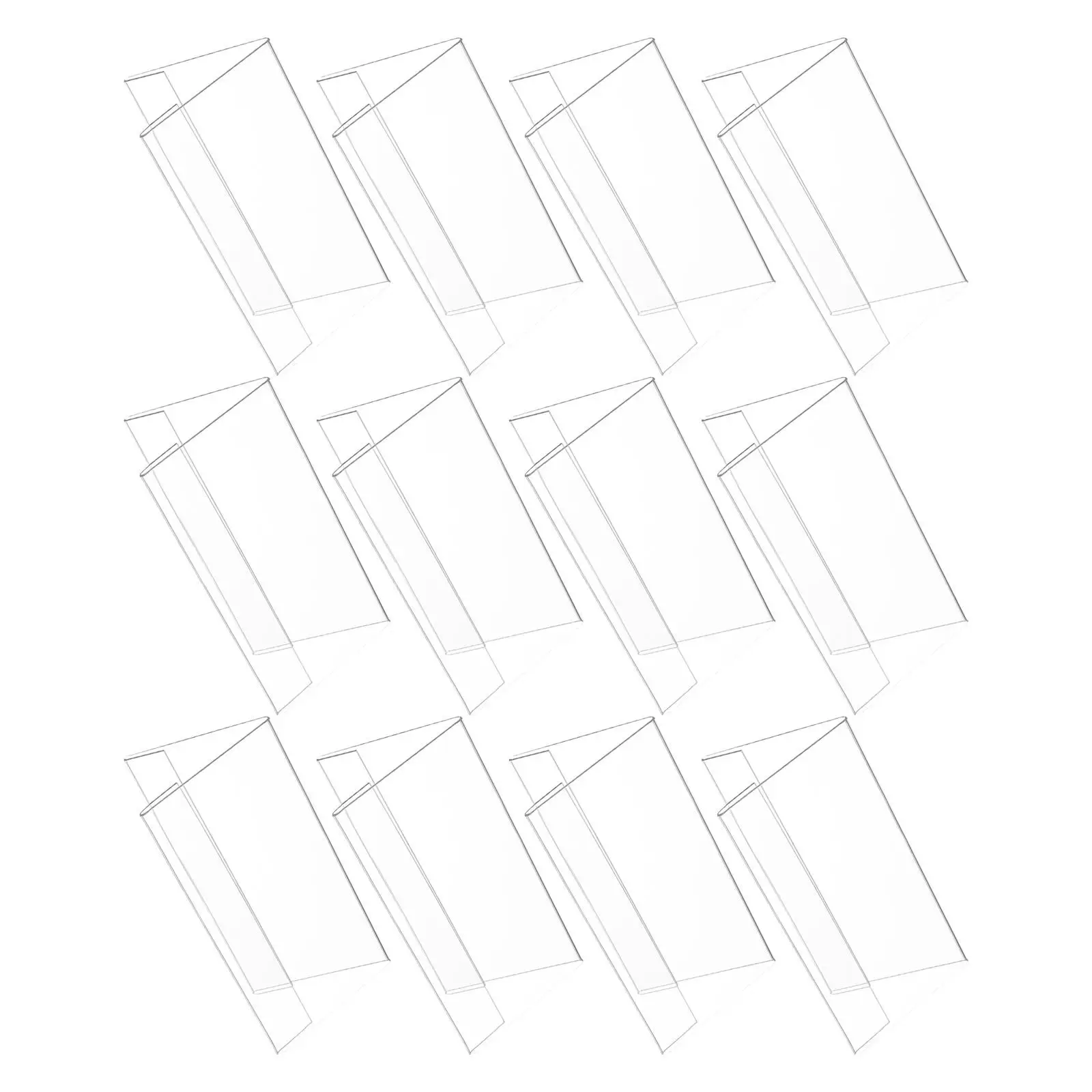 

12Pcs Clear Plastic Name Tent Holders Double Sided Desk Name Tag Stand V Shape Table Display Frame for Office Conference Meeting