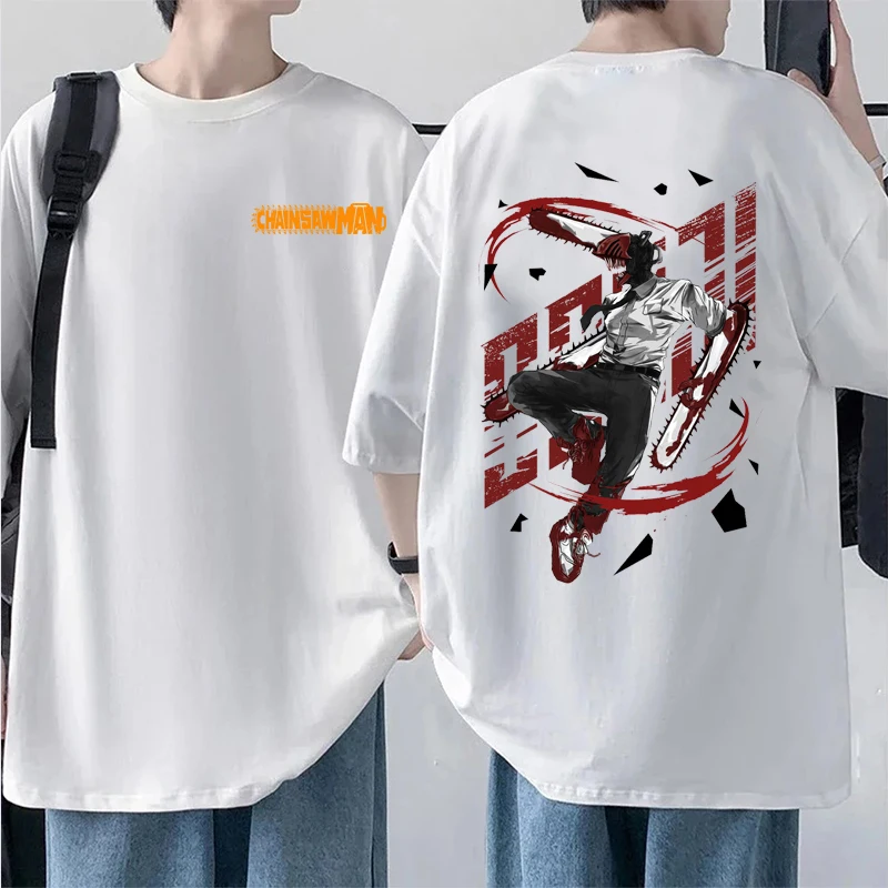 

Japanese Anime Characters Denji Pattern Men Women T-shirt Funny Cool Harajuku Casual Breathable Unisex Tees Street Fashion Shirt