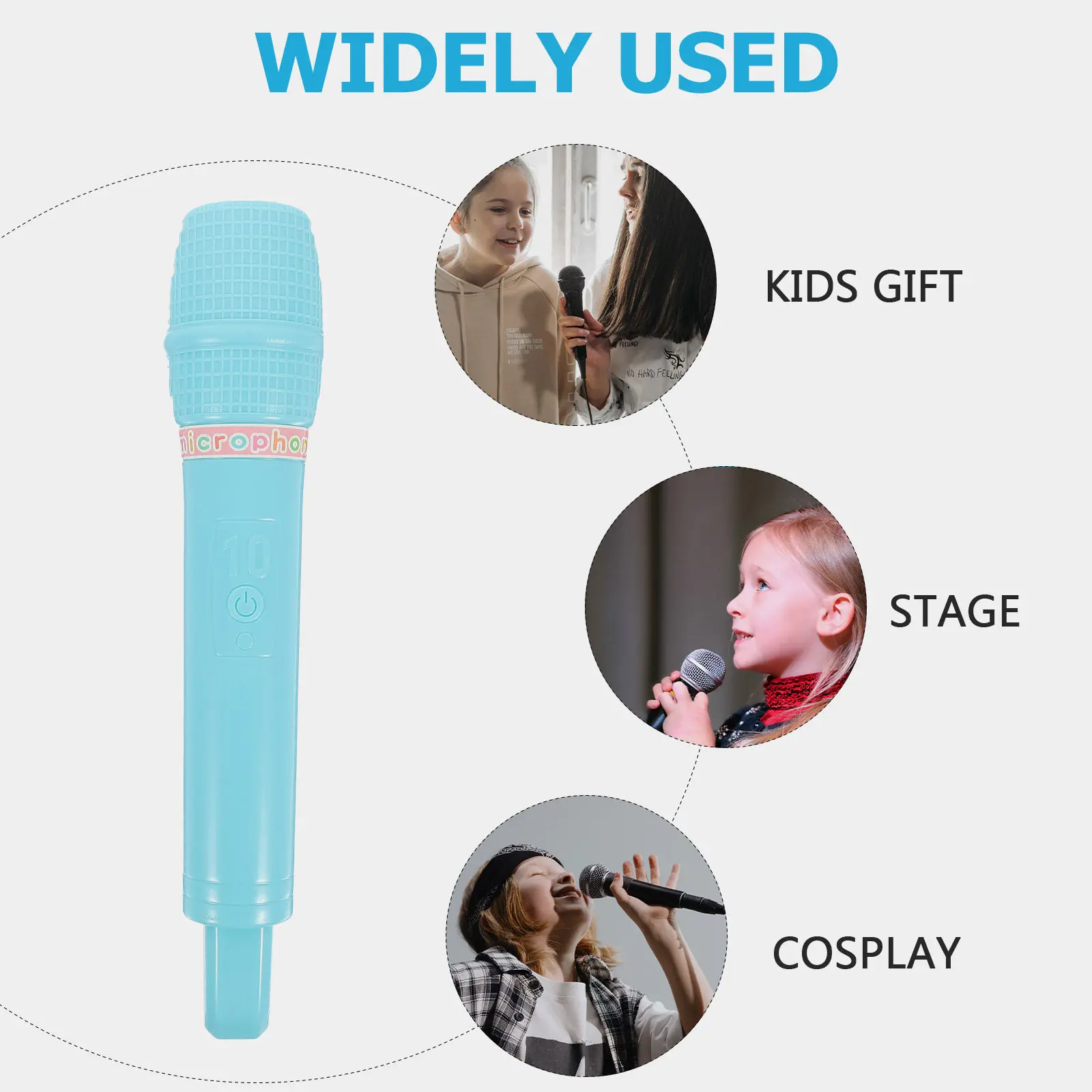

Kids Pretend Play Microphone Fake Microphone Photo Prop Lightweight Stage Performance Gift Party Favor Realistic Simulation