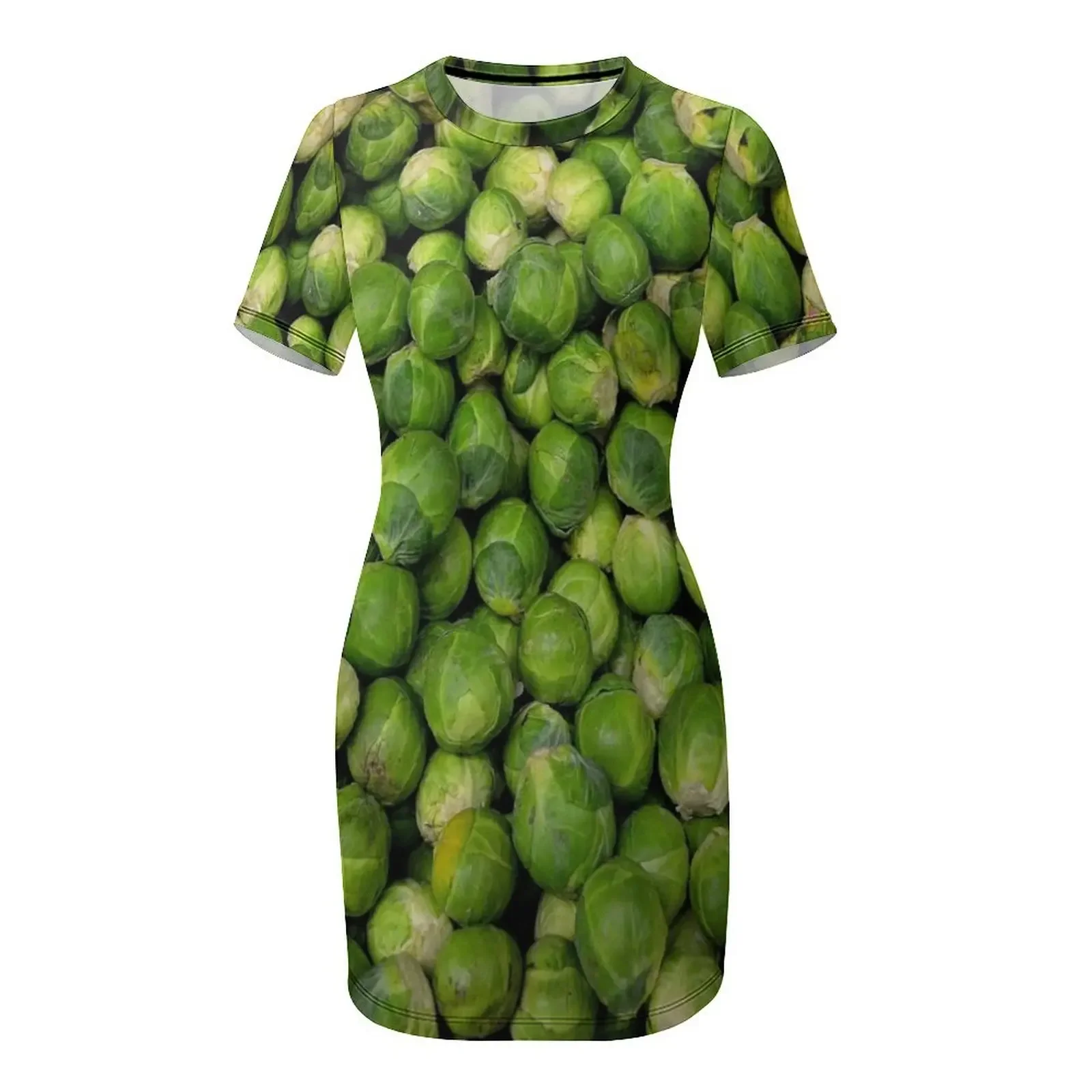 YUK! Bruxelles Sprouts - Oui Robe au chou de Bruxelle, mini-jupe et t-shirt Robe à manches courtes Robes femme Robe