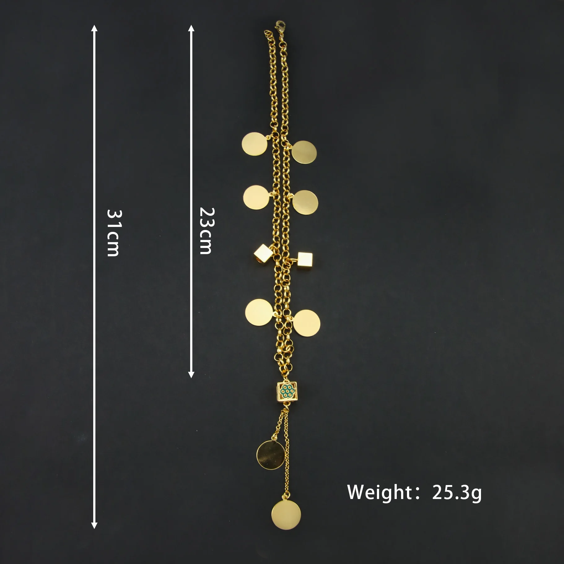 Saudi-Arabien Quaste Schmetterling Schmuck 21k vergoldet Naher Osten Vintage Münzen Halskette Armband Ohrringe Marokkanische Schmuck – Detail 15
