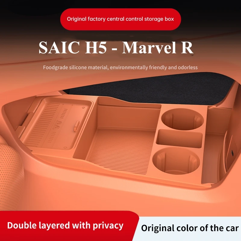 2025 Per SAIC H5 Marvel R Console centrale in silicone sotto la scatola di immagazzinaggio Organizzatore di controllo centrale Zerbino Interni auto
