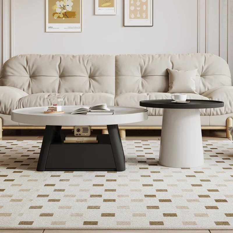 

Aesthetic Modern Coffee Tables Storage Simple Minimalist Round Coffee Tables Living Room Design Mesa Auxiliar Salon Furniture