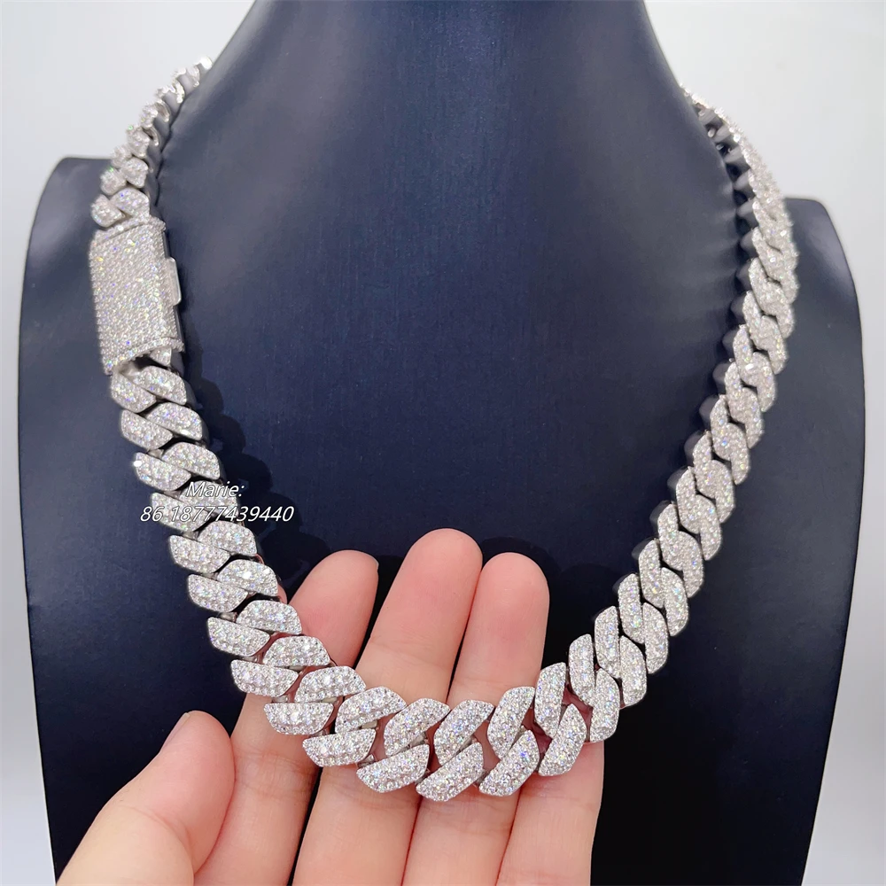 

Factory directly sales good price hip hop jewelry cuban link 13mm iced out cuban link vvs moissanite