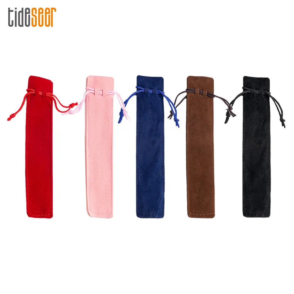 

1000pcs Velvet Drawstring Pen Bag Pouch Cloth Pencil Case With Rope For One Pen Storage Students Gifts