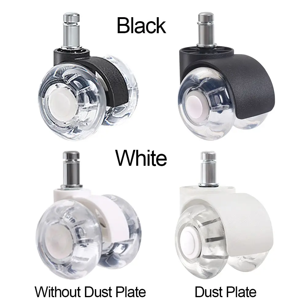 Universal Mute Wheel Office Chair Caster Swivel Rubber Soft Safe Rollers Furniture Hardware Chair Wheels for Desk Office