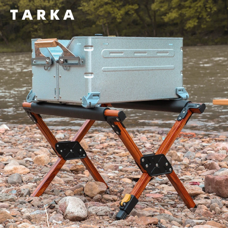 

TARKA Foldable Water Bucket Shelf Camping Shelf Aluminum Alloy Ice Bucket Rack Camp Equipment Picnic Kitchen Storage Supplies