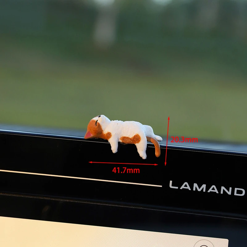 

1pc Cute Kitten Decoration Creative Sleeping Cat Doll Automobile Screen Ornaments Toys Cat Micro Landscape Decoration Gifts