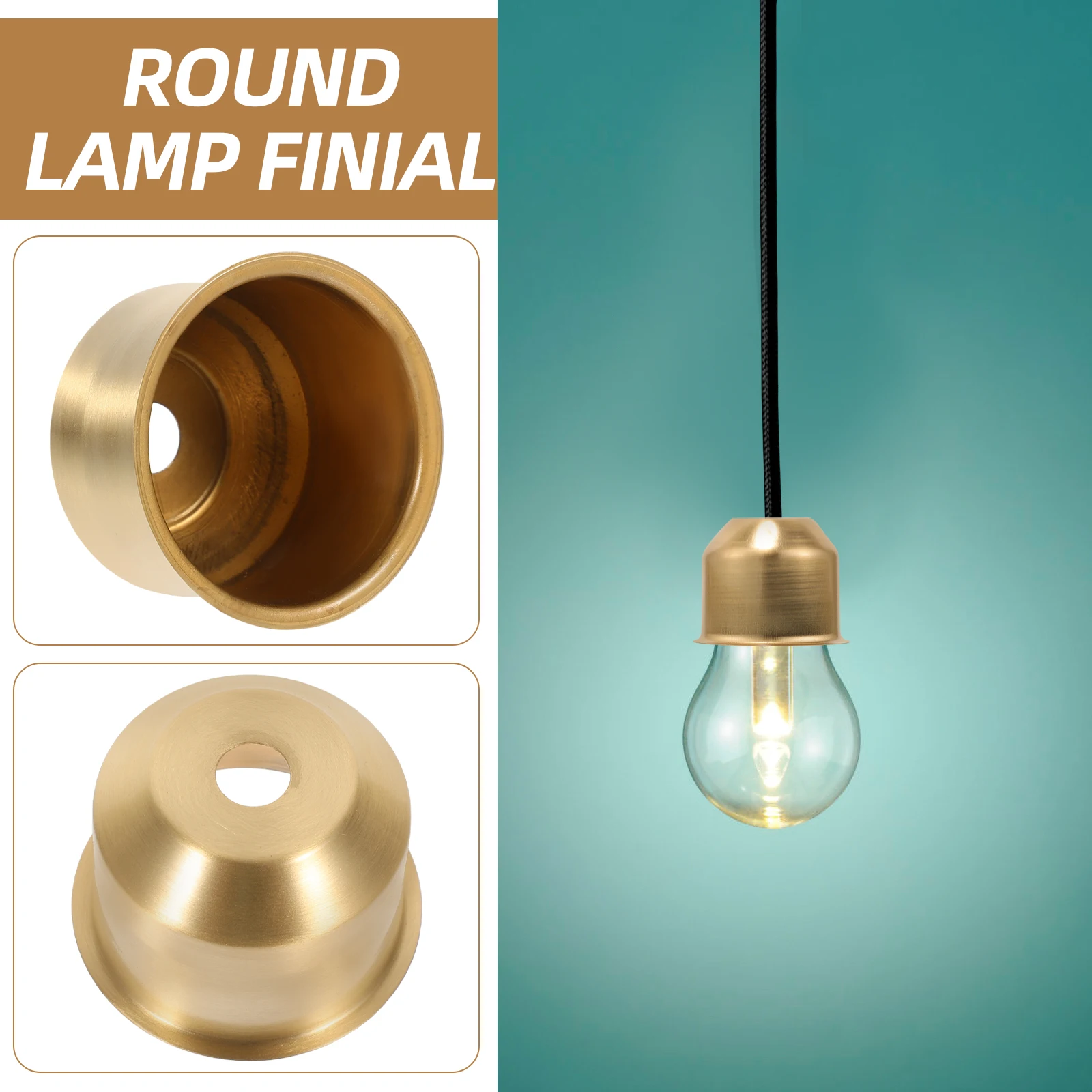 

s LED Shade E27 Socket Cup Golden Bases Vintage Table Holder Table Lamp Holder Covers Cups Finials Metal Decorative DIY