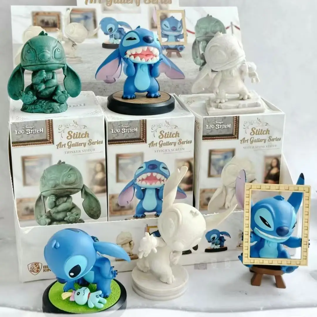 Museu de arte série lilo ponto figuras de ação caixa cega modelo pvc requintado bonito decoração de mesa brinquedo artesanal presente da menina