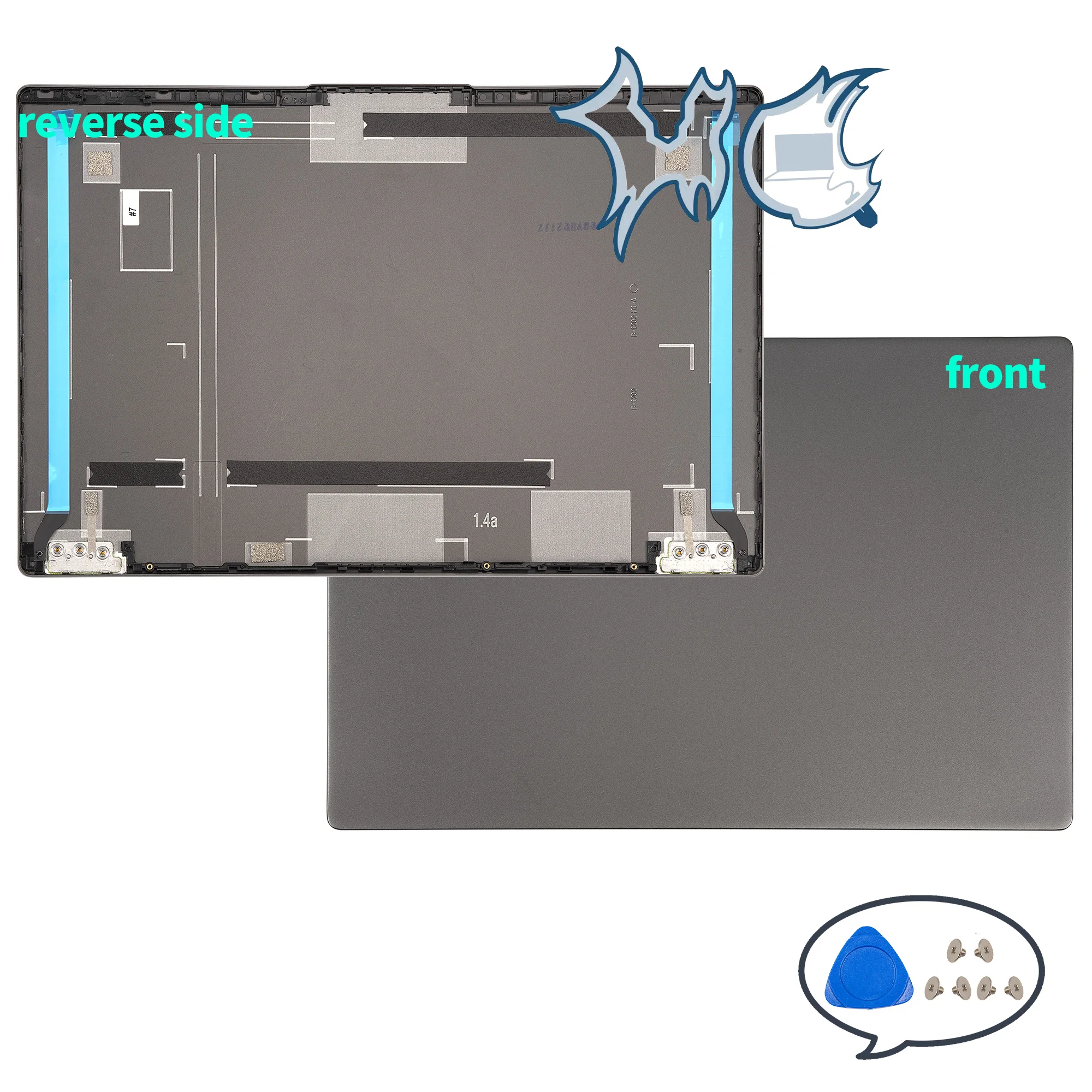 Imagem -02 - Laptop Tampa Traseira para Ideapad 14are05 14itl05 14alc05 14iil05 Lcd Moldura Tampa da Dobradiça Peças do Portátil Substituir Novo
