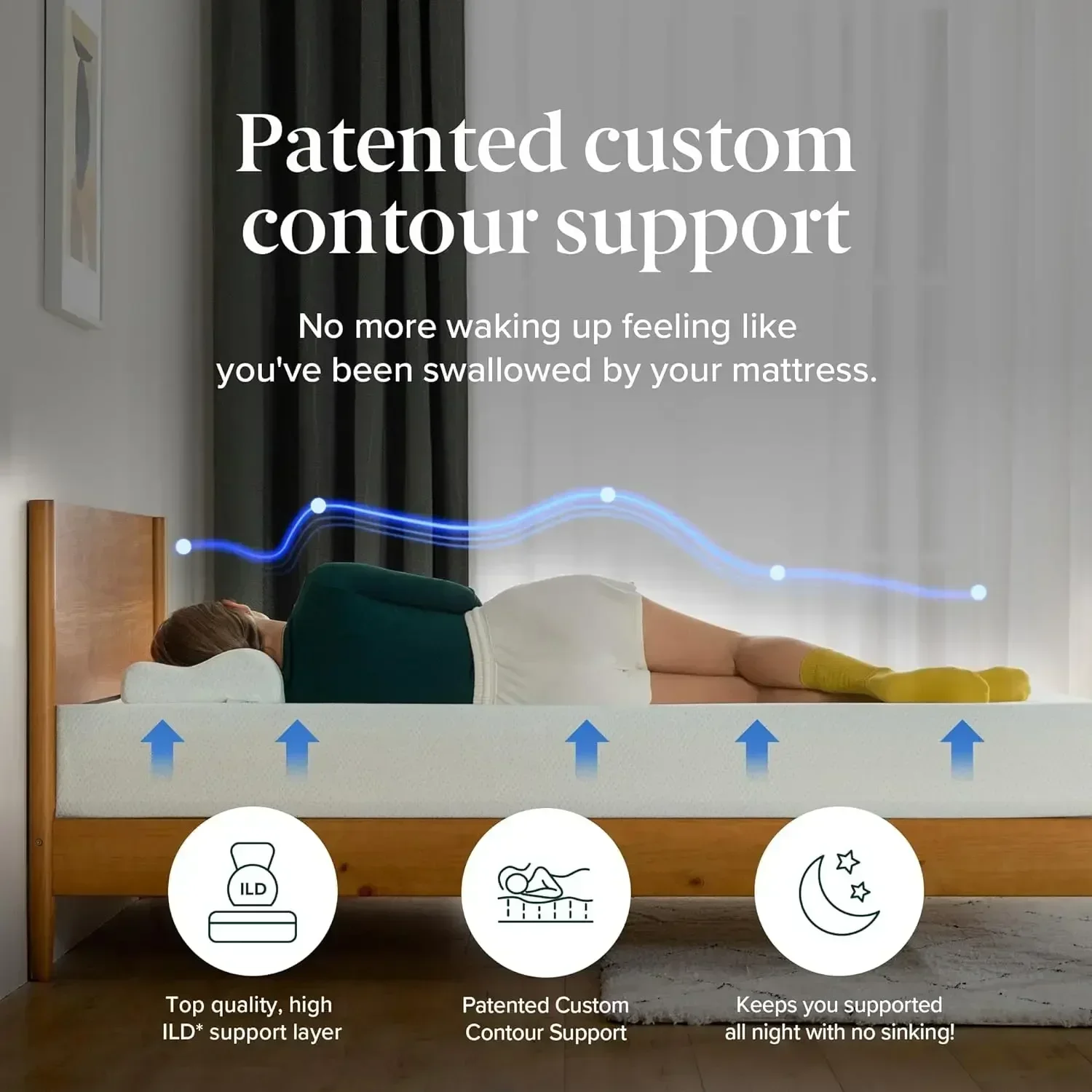 Tamanho duplo - colchão de espuma viscoelástica de chá verde de 6 polegadas [nova versão], sem fibra de vidro, alívio de pressão zonificado