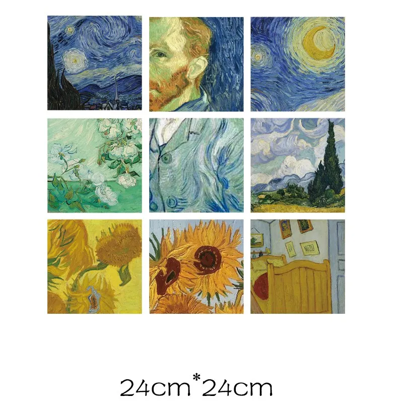 2 Teile/los Van Gogh David Mona Lisa Bügeln Wärme Thermische Transfer Schmelzbaren Aufkleber Eisen Auf Thermoadhäsive Patches Für Kleidung DIY – Detail 5