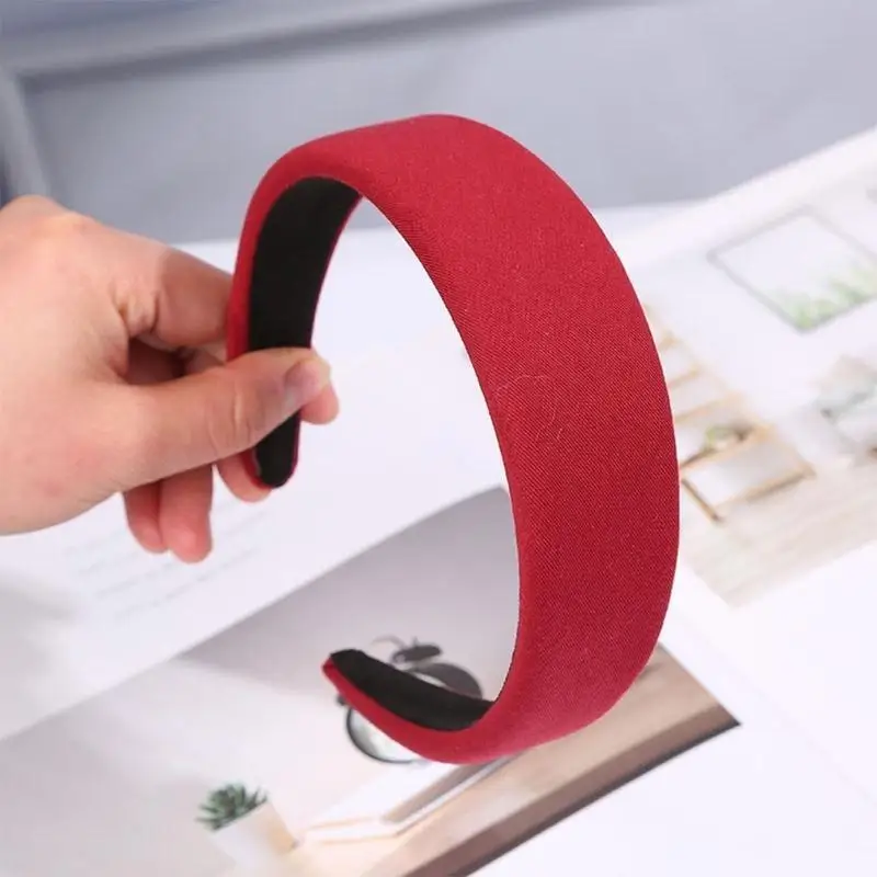 

39BD Elegant High Skull Sponge Hairband for Women and Girls Wide Design and Soft Milk Silk Headband for Various Hairstyle