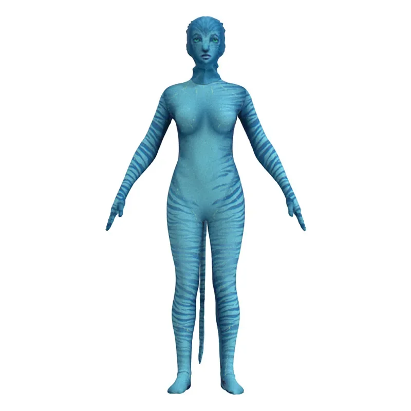 Movie Avatar 2 The Way of Water Neytiri Jake Sully Jumpsuit Cosplay Costume Zaiti Suit Halloween Costume Adults Kids Bodysuit PA