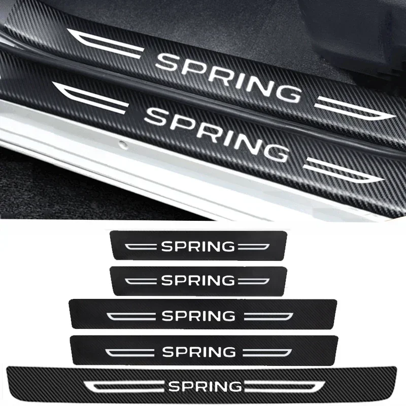 Car Door Threshold Protective Stickers Rear Trunk Bumper Scratch Guard Accessories for DACIA SPRING Logo