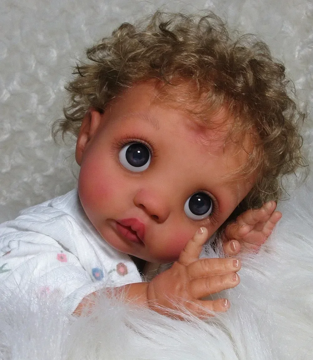 SINO-BB Customized Limited Supply 16inch Reborn Baby Peeka With Hand-Rooted Hair Already Finished Doll with different dress