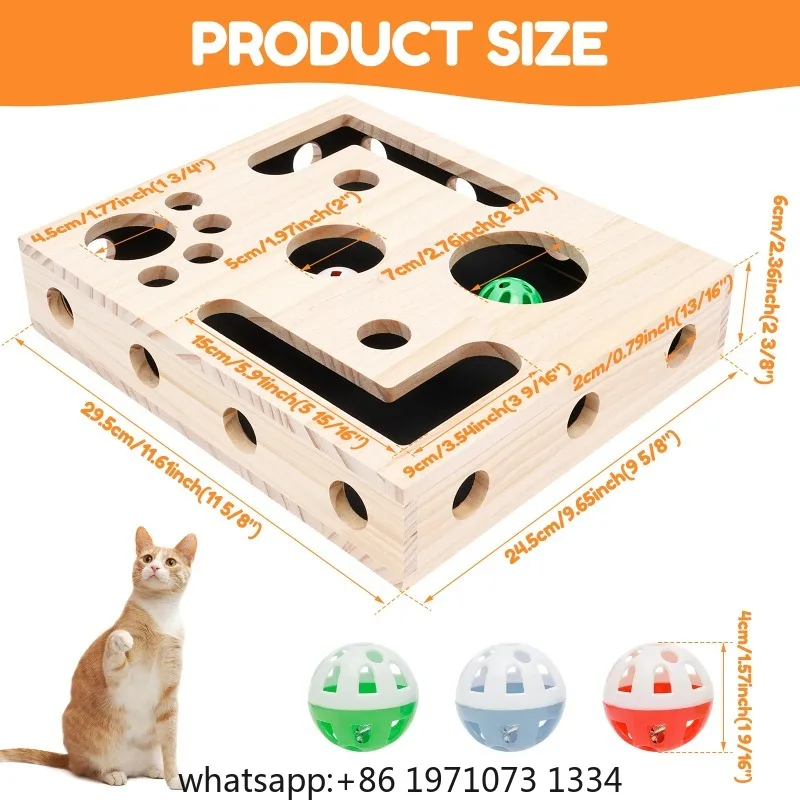 Cat Nail File Box Toy with Bell Ball and Sandpaper Inside Cat Scratch Puzzle Play Nail Care Interactive Pet Toy Stress Free view 6
