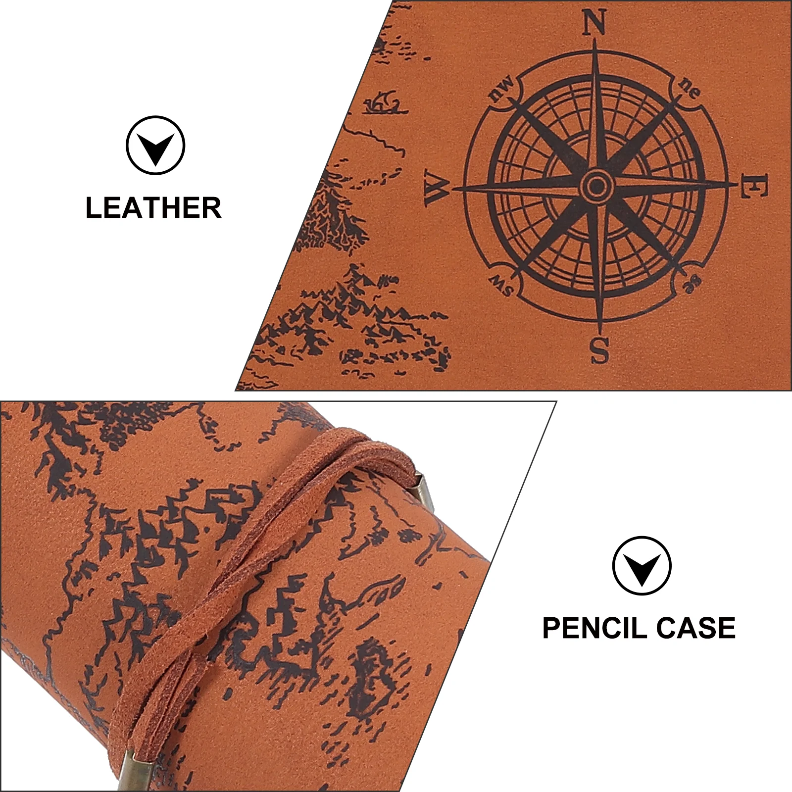 

Retro Pencil Case Vintage Pen Bag Foldable Organizer Smooth Matte Cover Extra-Tough Stitched Big Capacity Storage For