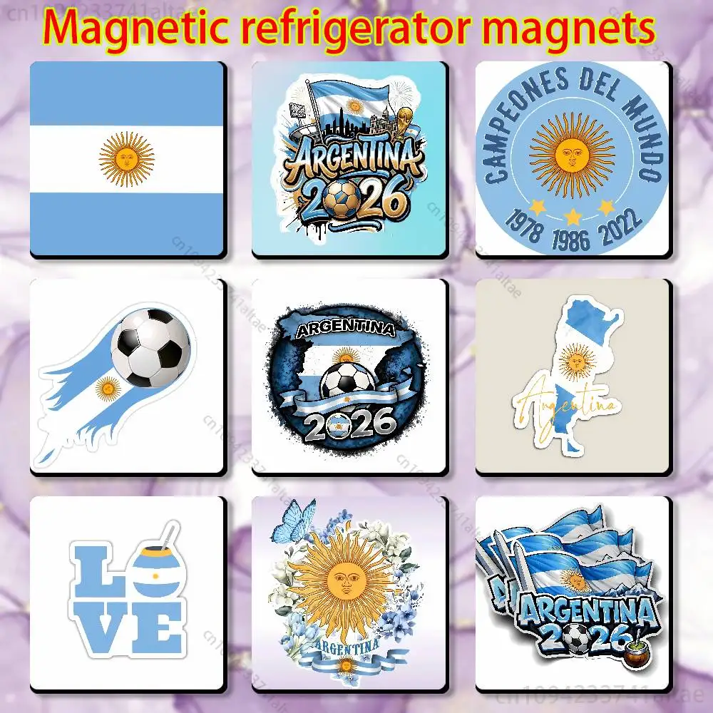 F-Football Art A-Argentina Sign Fridge Magnets - Creative Miniature DIY Magnetic Decorations for Home Accessories