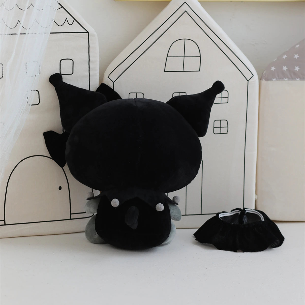 Cute Kuromi Doll Kawaii Stuffed Japanese Style Anime Plush Toy Cute Black Kuromi Plushies Home Decor Christmas Gift