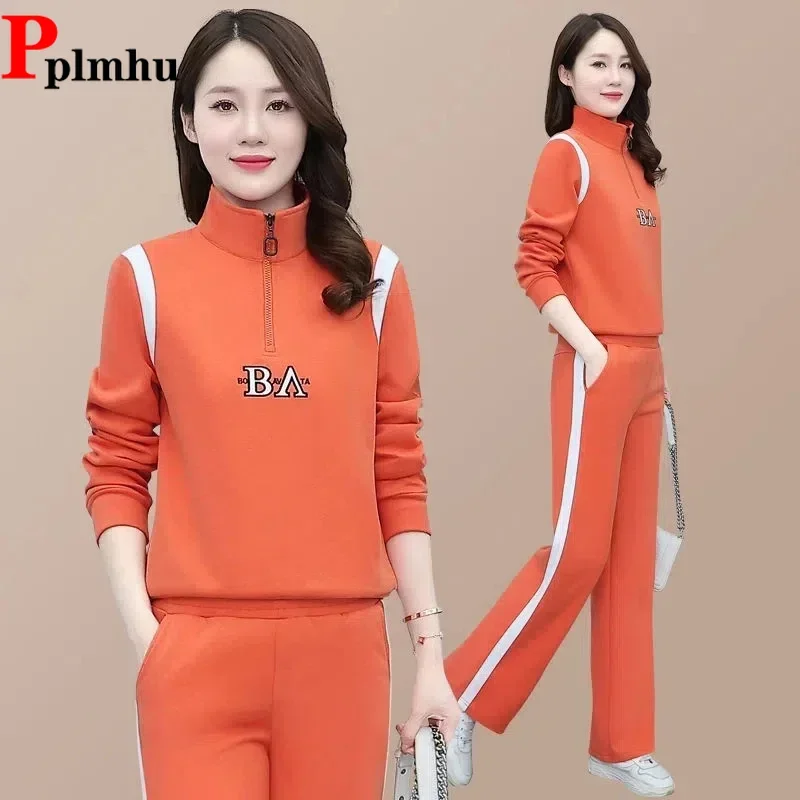 

Spring Stand Collar Tracksuit 2 Piece Set Casual Jogging Sports Pantsuit Chandals Mujer Women Outfits Korean Loose Sweatshirt