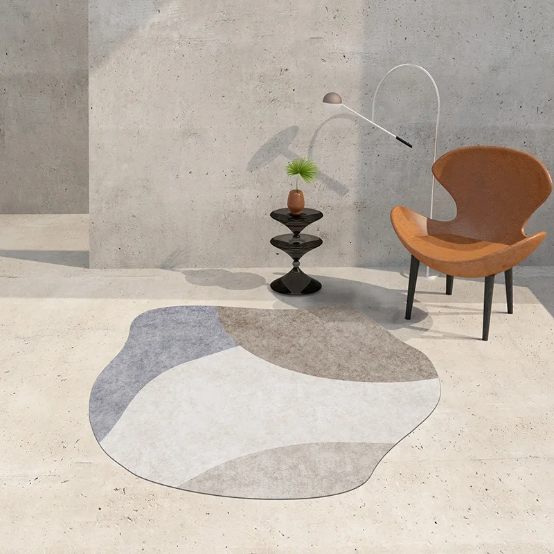 Round Living Room Carpet Modern Minimalist Irregular Large Area Bedroom Decorative Rug Hairy Girl Art Popular Winter Floor Mat