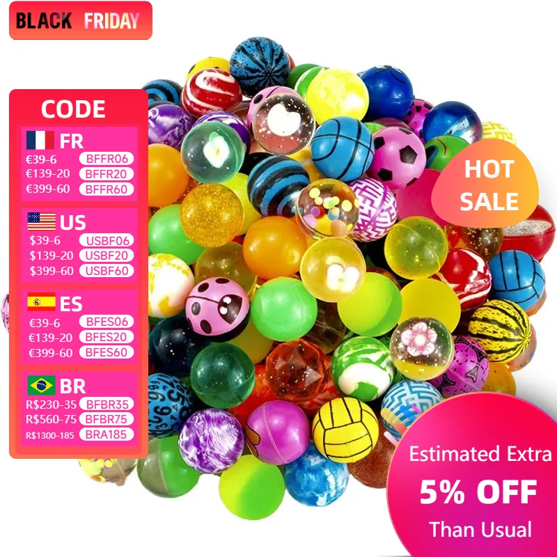 Multiple Color Styles Soft Bouncy Balls Rubber Bouncing Decompression Toy Kids Party Favor Giveaway Gifts Fillers Toy Prizes